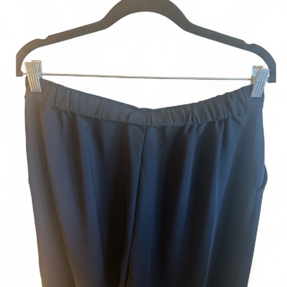 Zenana Wide Leg Pants Size XL Black High Rise Pockets Elastic Waistband At Back - Picture 5 of 12